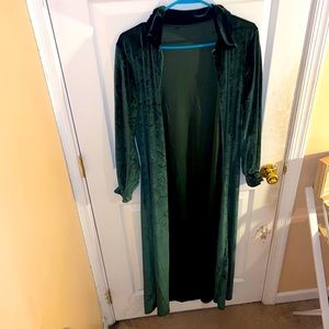 Emerald green velvet robe/ cardigan